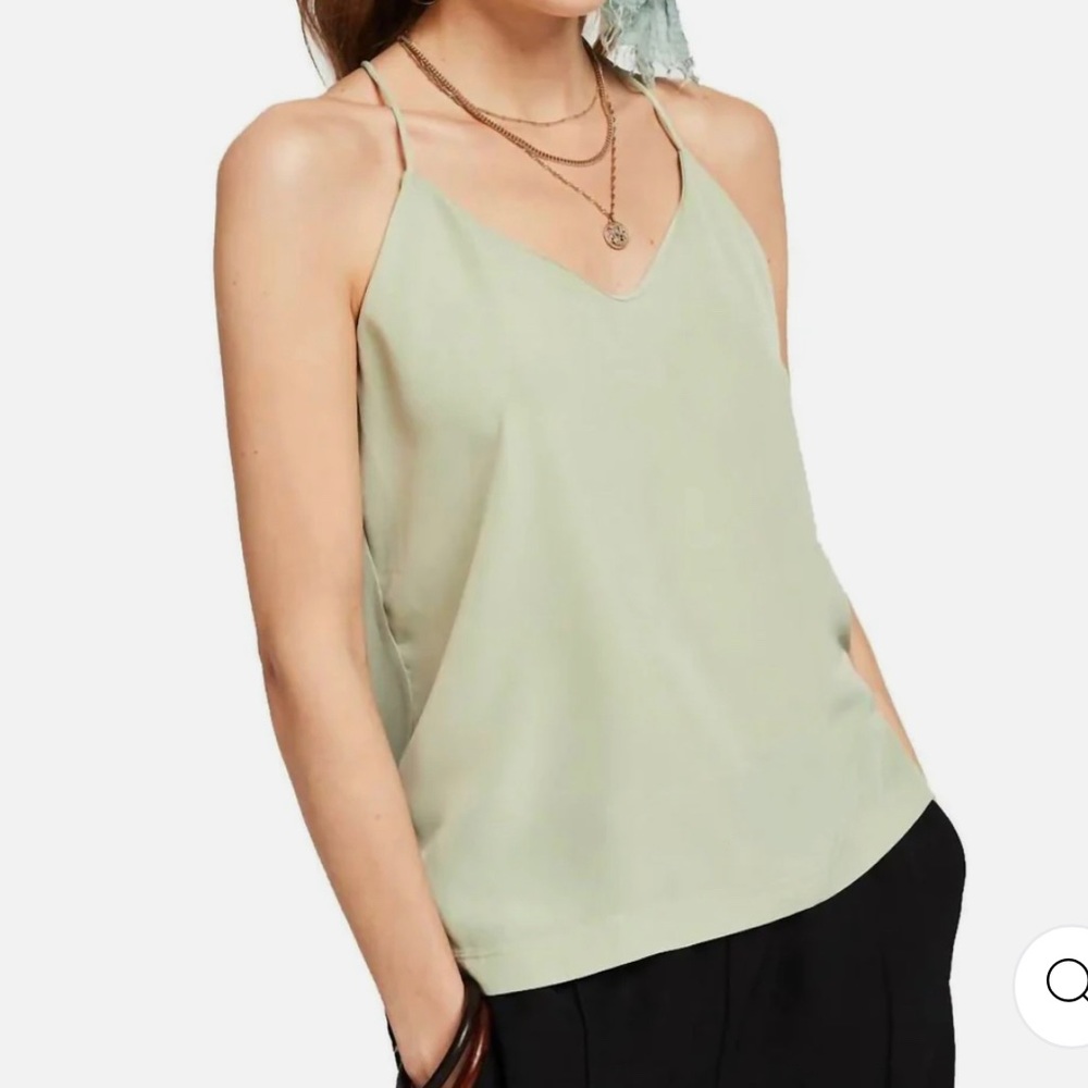 Scotch and Soda Spaghetti Strap Tank In Sea Foam